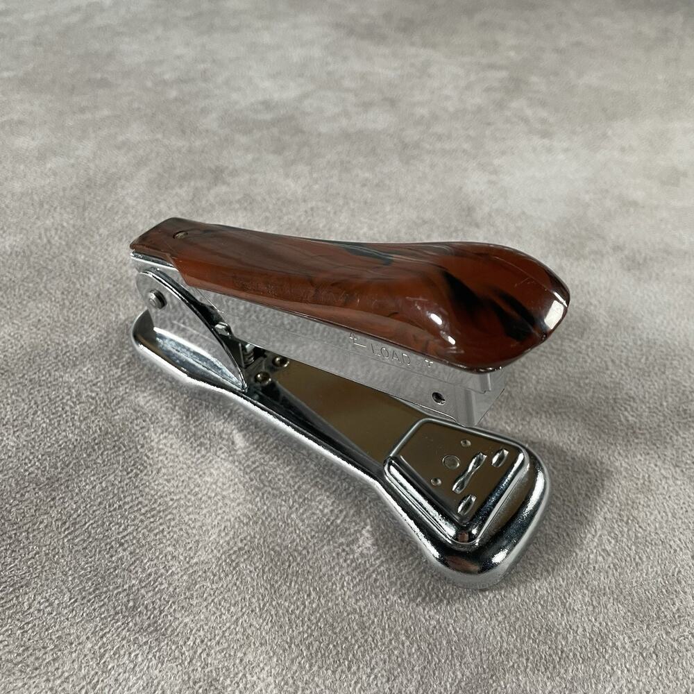 Vintage Ace Cadet Liftop Model 302 Stapler Mahogany Woodgrain Design Chicago USA
